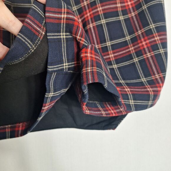 River Island Womens Coquette Skort Short Plaid Faux Leather Side Zip Size 8 - Picture 7 of 15